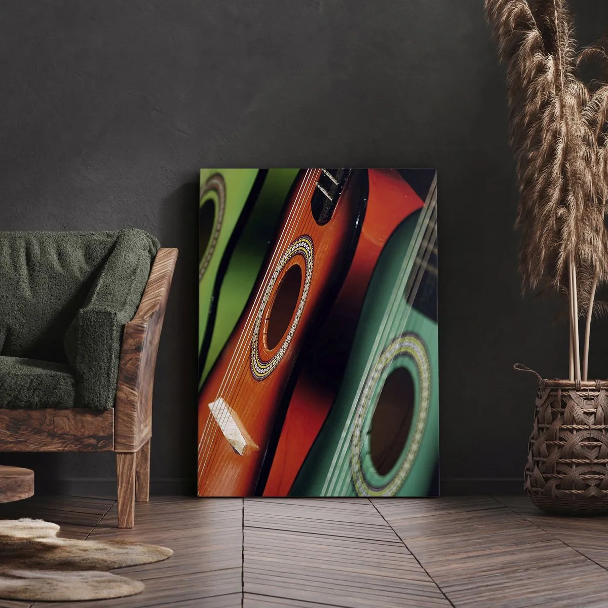 Canvas picture - Guitar Has Many Shades - 65x120 cm