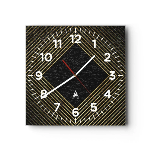 Wall clock - Clock on glass - Geometry Glamour Style - 40x40 cm