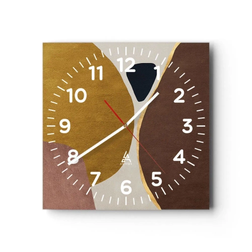 Wall clock - Clock on glass - Abstract - Place in sSace - 40x40 cm