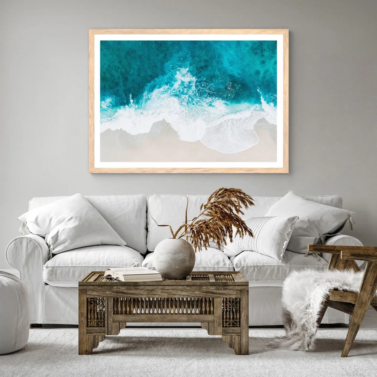 Poster in light oak frame - Natural Caress - 70x50 cm