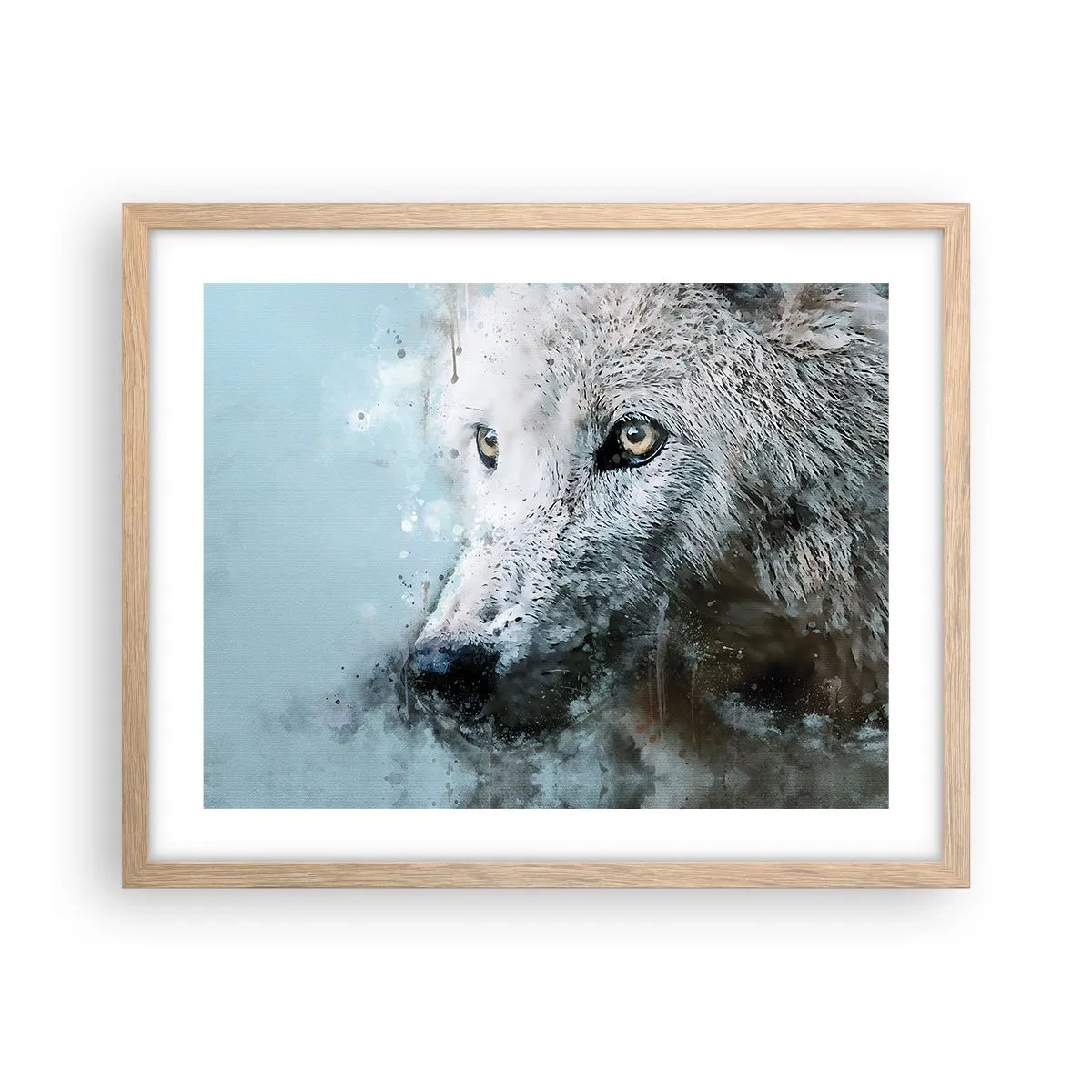Poster in light oak frame - Meet Wolf Soul - 50x40 cm