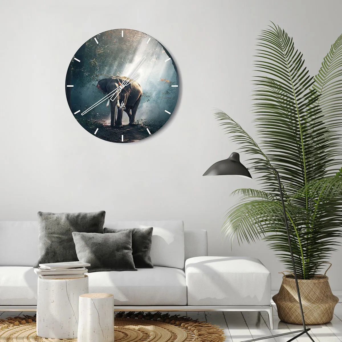 Wall clock - Clock on glass - Quiet Stroll - 40x40 cm