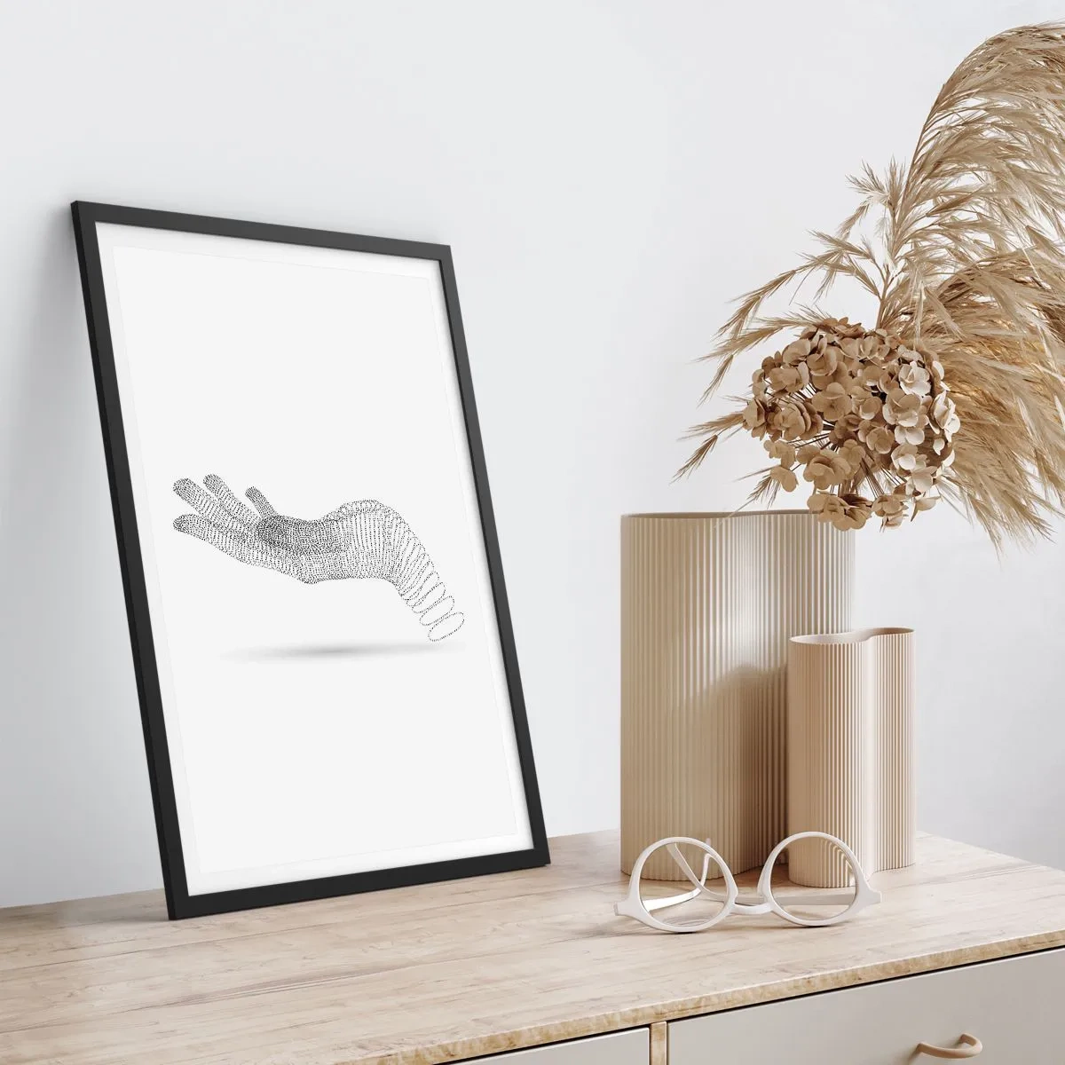 Poster in black frame - Springy Palm - 30x40 cm