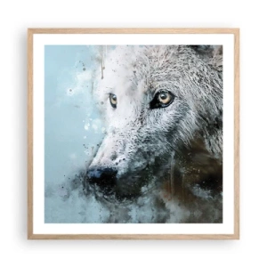 Poster in light oak frame - Meet Wolf Soul - 60x60 cm
