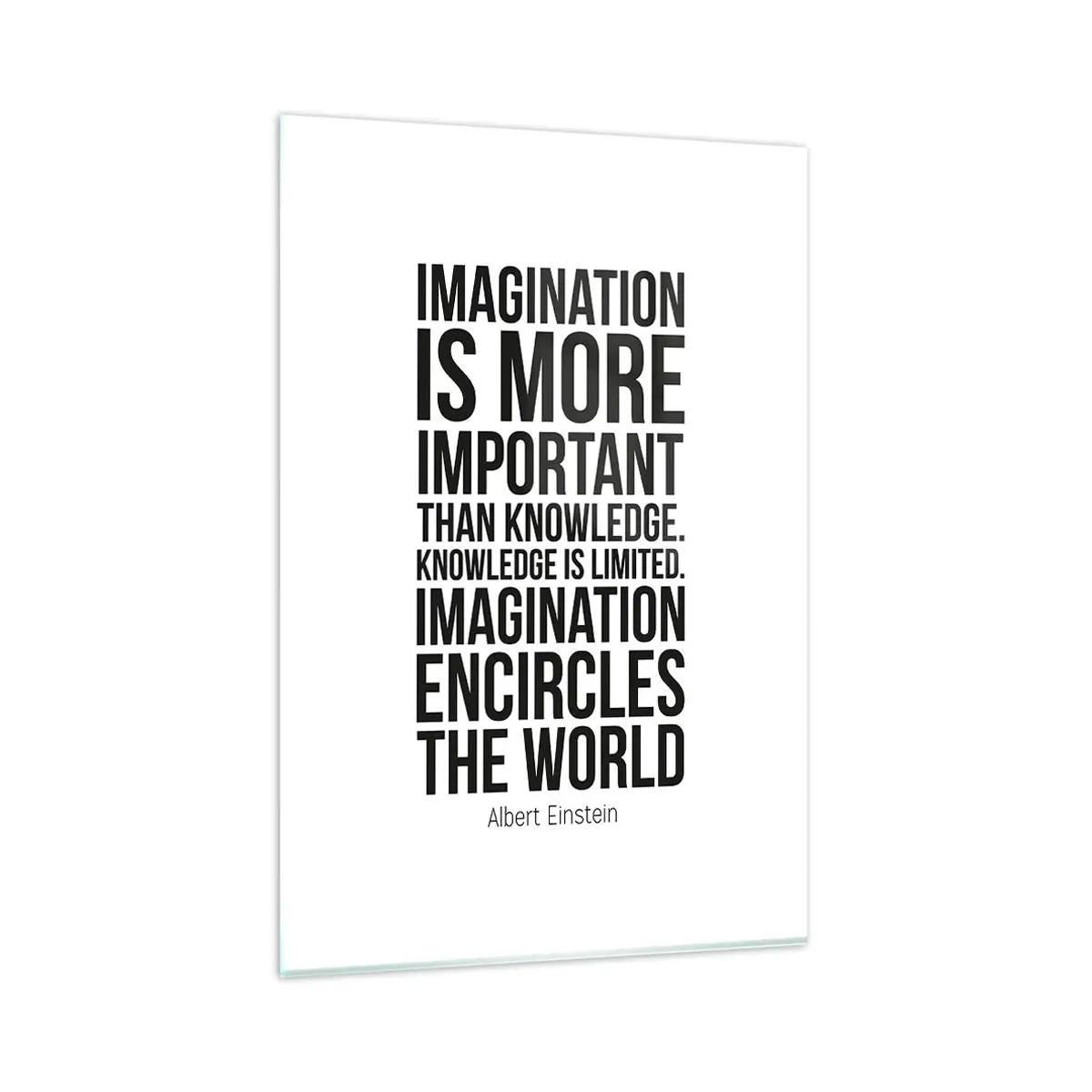 Glass picture - Einstein about Power of Imagination - 80x120 cm