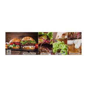 Photo Wallpaper Sample Premium Canvas - American Dream - Gastronomy, Hamburger, Culinary - 100x30 cm