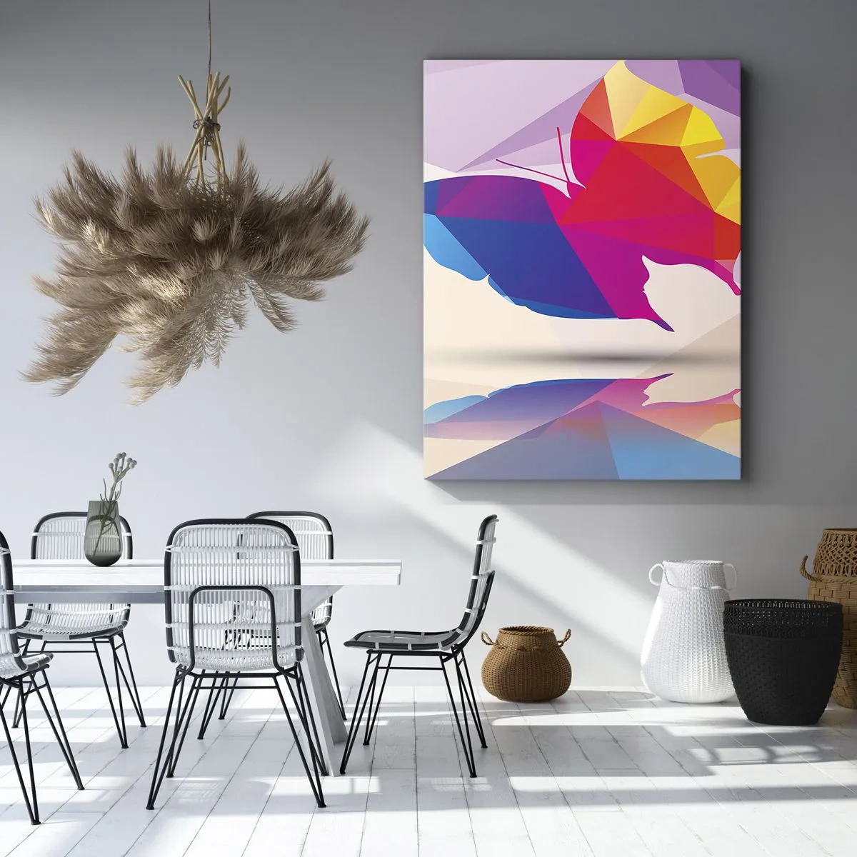 Canvas picture - Butterfly Raainbow - 80x120 cm