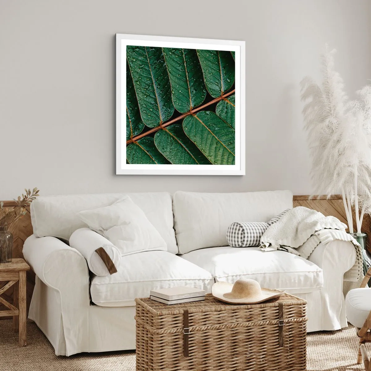 Poster in white frmae - In Green Rhythm - 40x40 cm