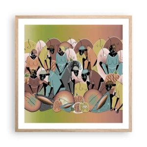 Poster in light oak frame - Big Holiday Is Coming - 60x60 cm