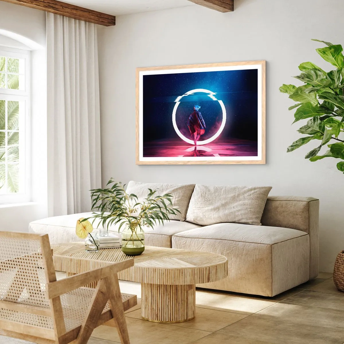 Poster in light oak frame - Between Worlds - 100x70 cm