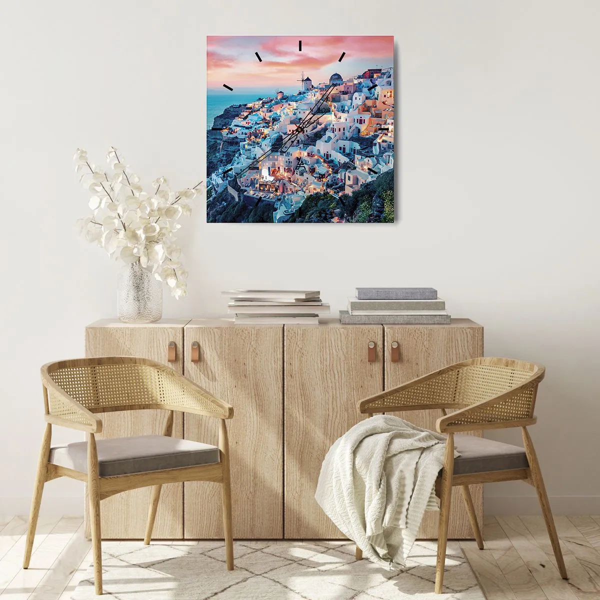 Wall clock - Clock on glass - Your Big Greek Holidays - 30x30 cm