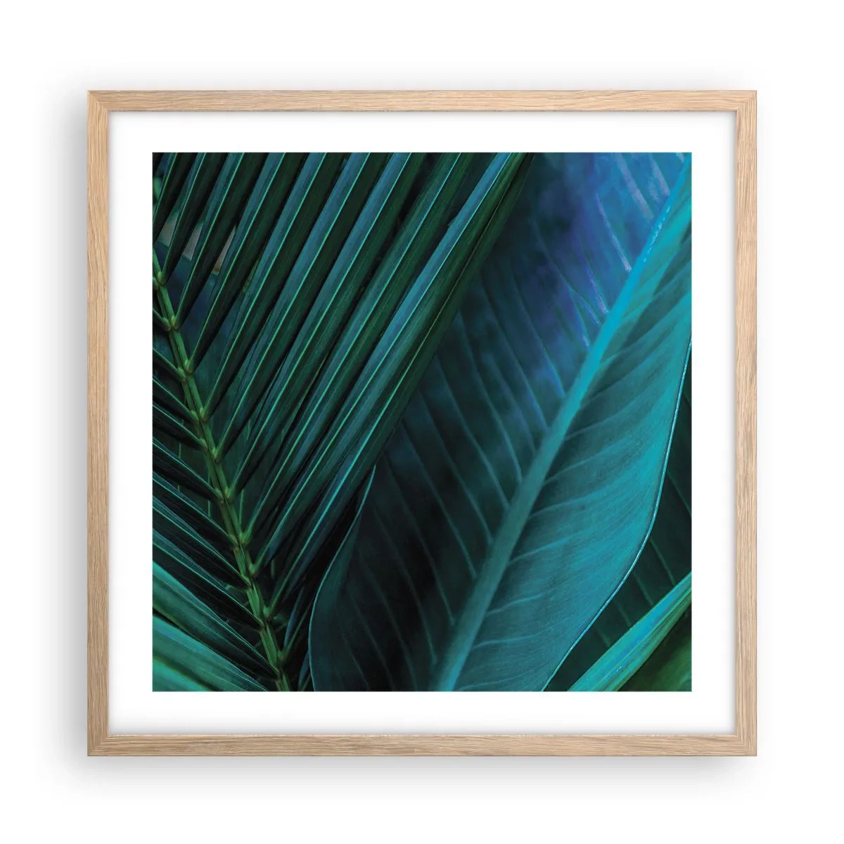 Poster in light oak frame - Anatomy of Green - 50x50 cm