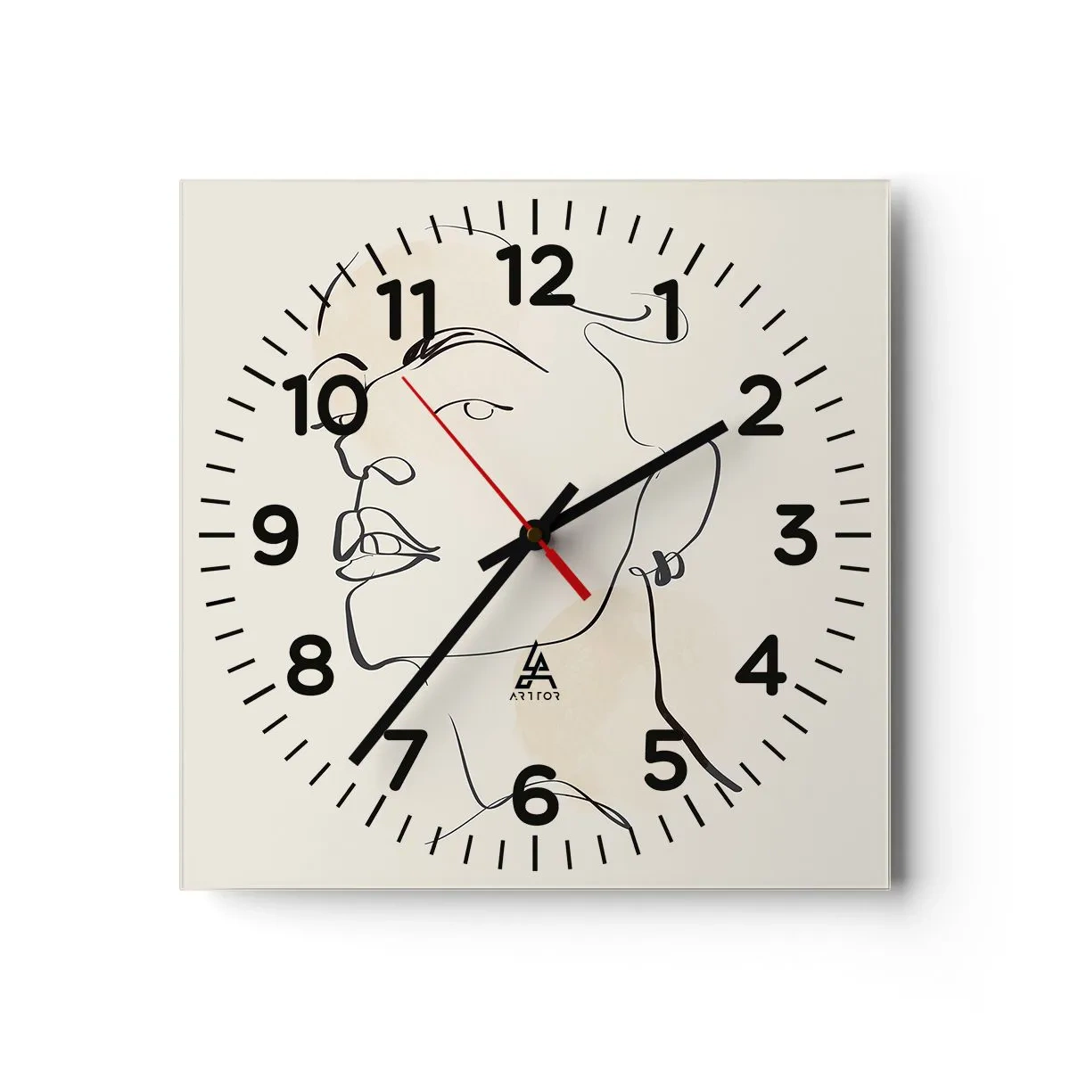 Wall clock - Clock on glass - Proud Look - 30x30 cm
