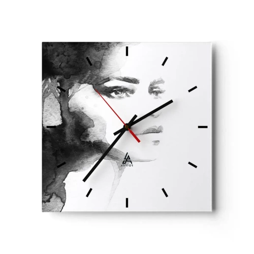 Wall clock - Clock on glass - Created from Mystery and Mist - 40x40 cm