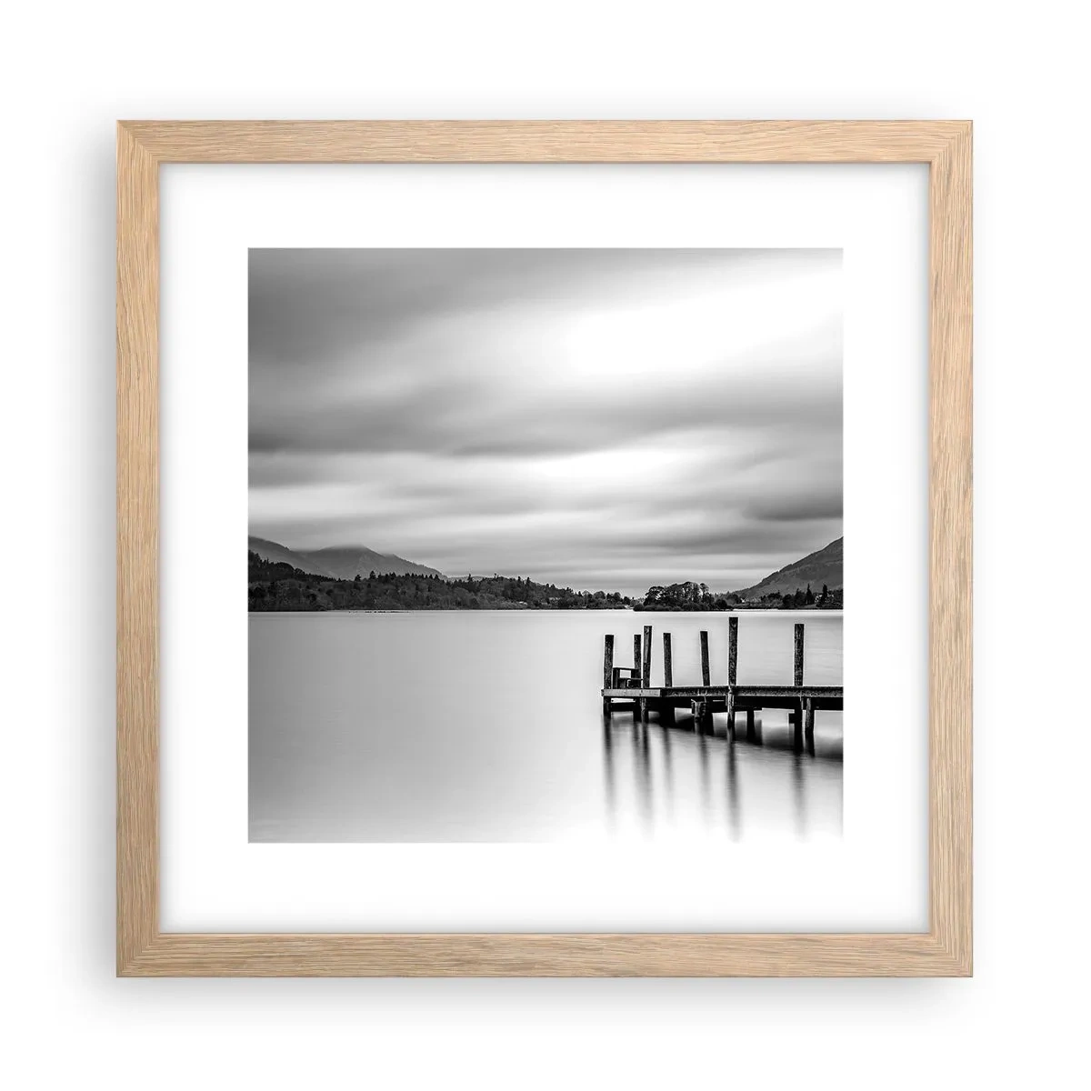 Poster in light oak frame - Tranquility and Power - 30x30 cm
