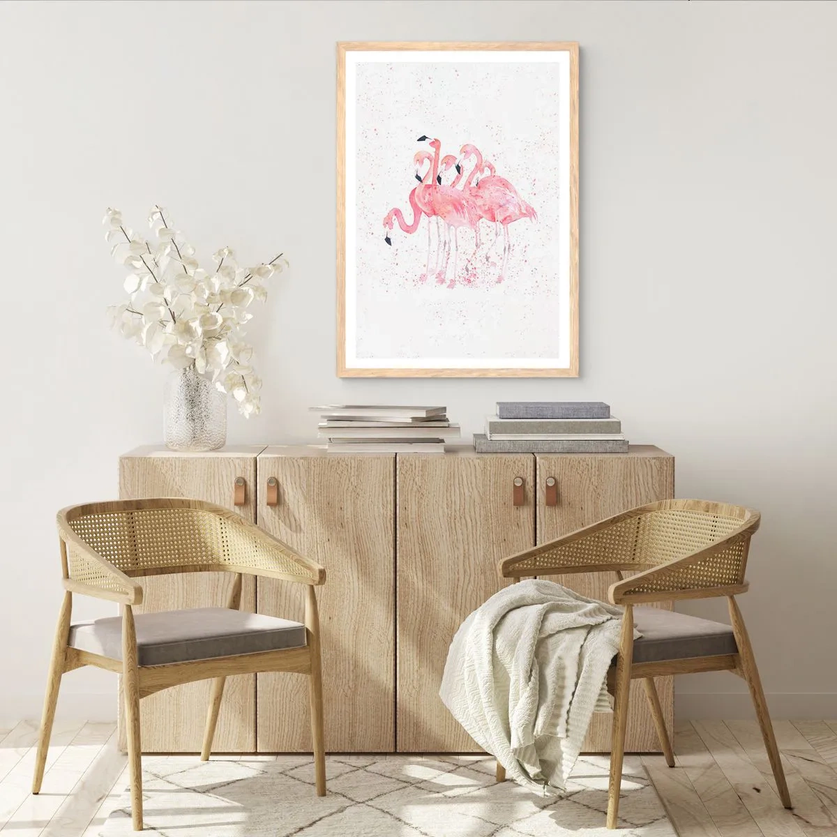 Poster in light oak frame - Pink Power - 40x50 cm