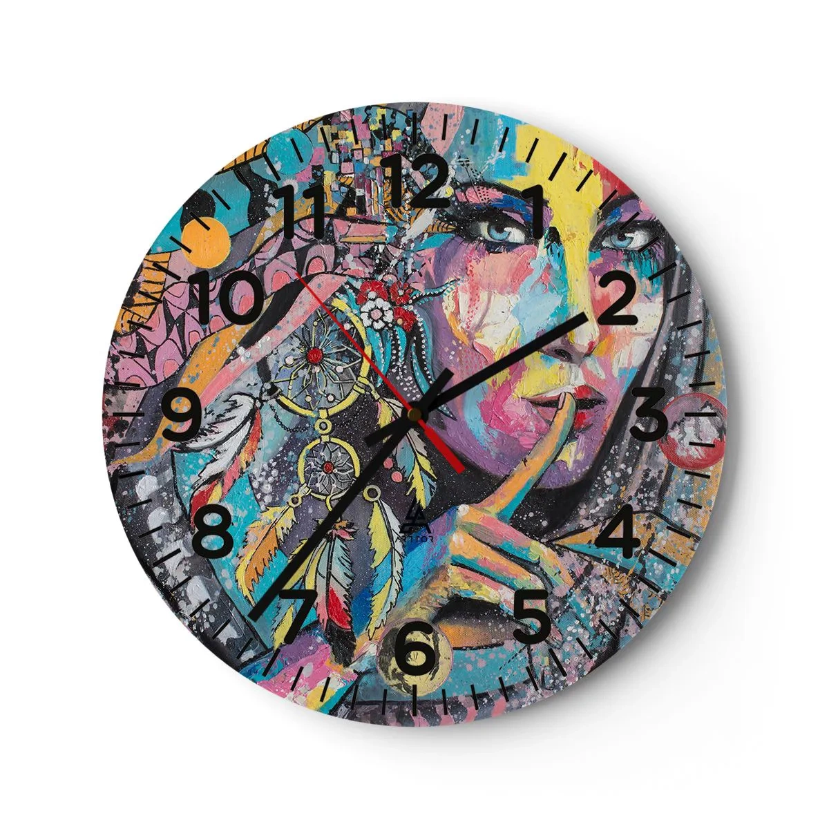 Wall clock - Clock on glass - Don't Talk Until You Understand - 40x40 cm