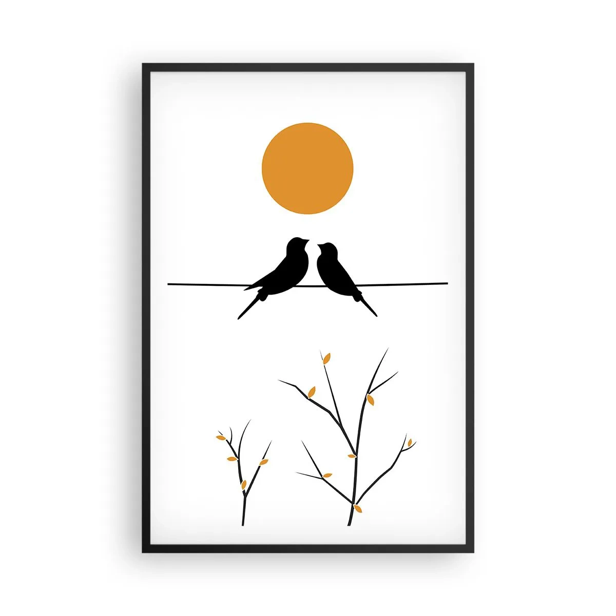 Poster in black frame - Nightingale Evening - 61x91 cm