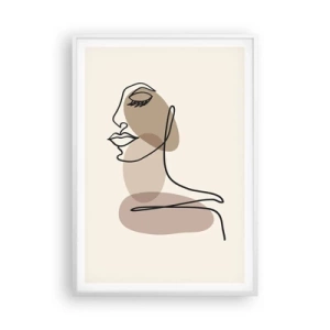 Poster in white frmae - Listening to Herself - 70x100 cm