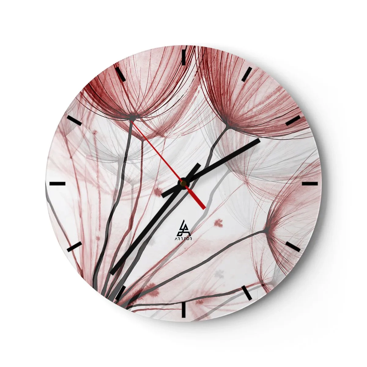 Wall clock - Clock on glass - Before Takeoff - 40x40 cm