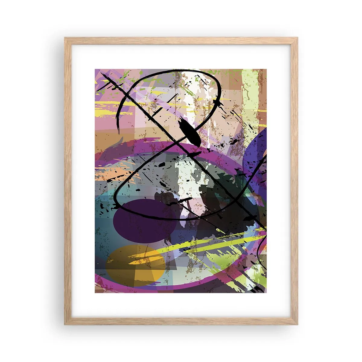 Poster in light oak frame - Straight Ahead or Around - 40x50 cm