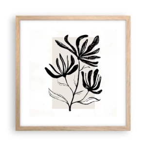 Poster in light oak frame - Sketch for a Herbarium - 40x40 cm