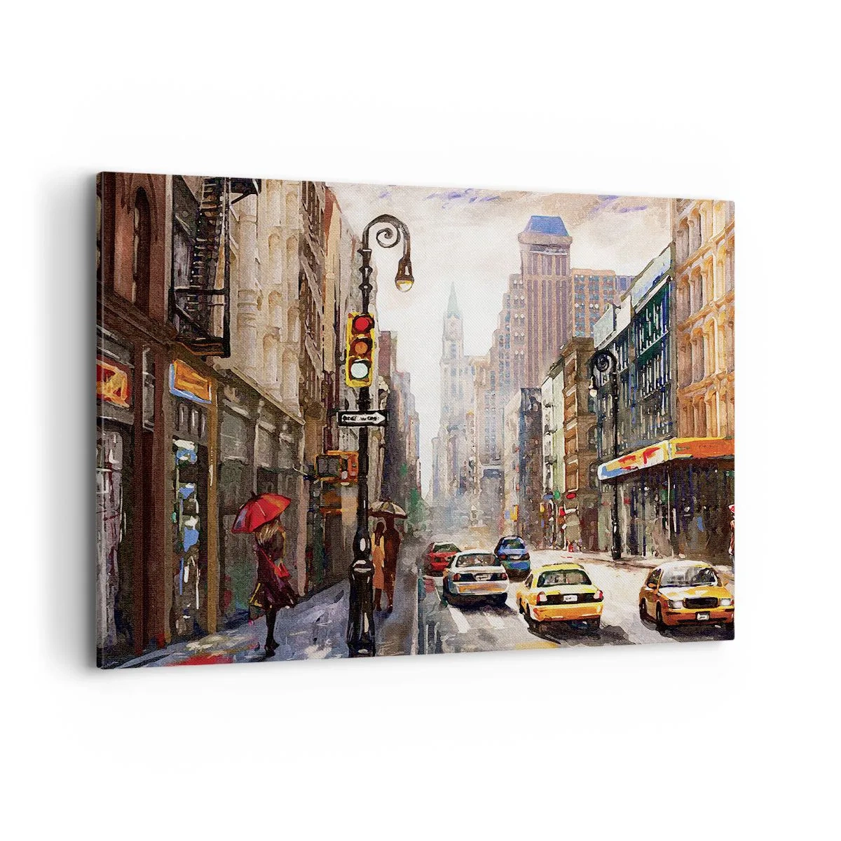 Canvas picture - New York - Colourful in Rain - 100x70 cm