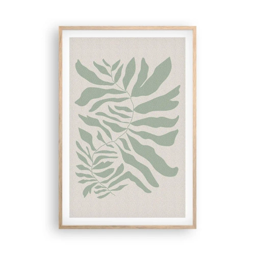 Poster in light oak frame - Emerald Branch - 61x91 cm