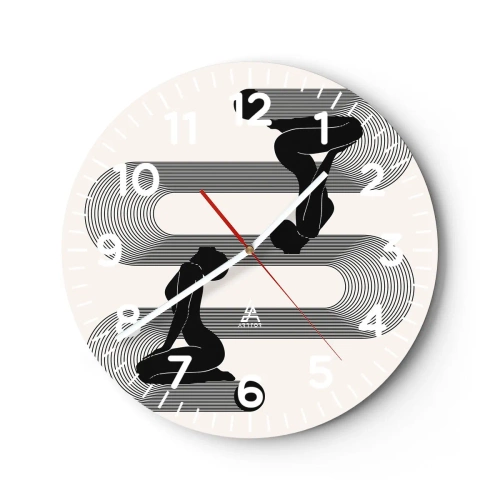 Wall clock - Clock on glass - Sensual Symmetry - 40x40 cm