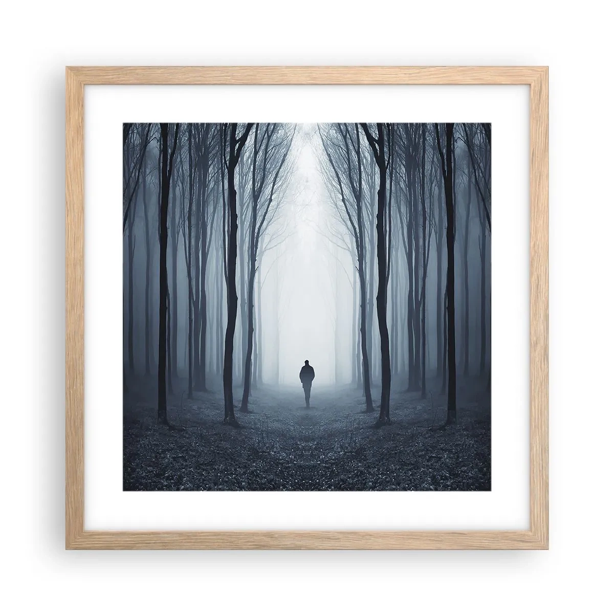 Poster in light oak frame - And Everything is Straight and Bright - 40x40 cm