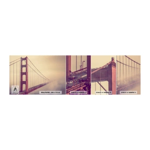 Photo Wallpaper Sample Self-Adhesive Deluxe Sticker - Between Heaven and Earth - Landscape, Architecture, San Francisco - 100x30 cm