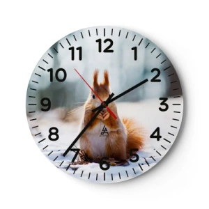 Wall clock - Clock on glass - What Are You Looking at? - 30x30 cm