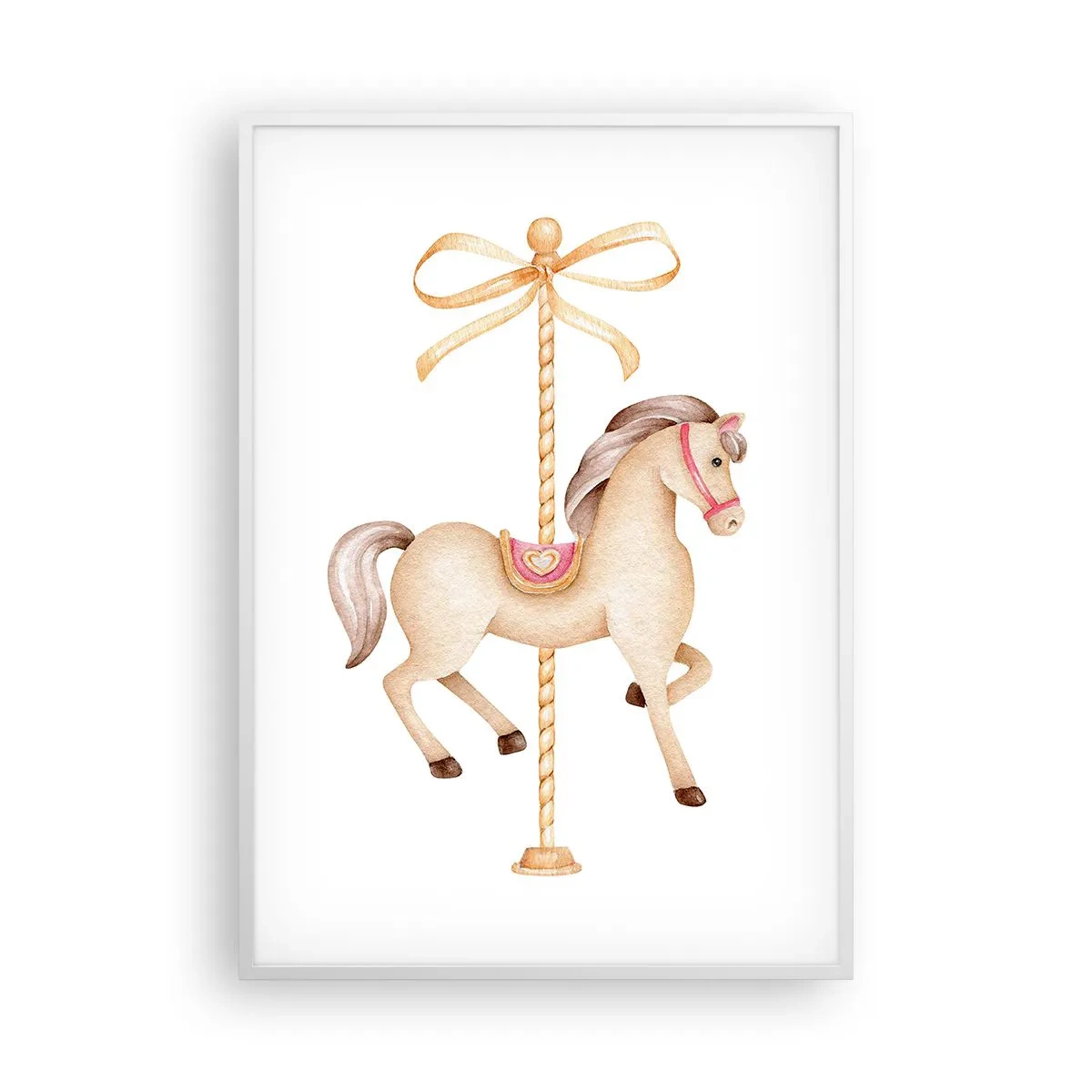 Poster in white frmae - Graceful Trot - 70x100 cm