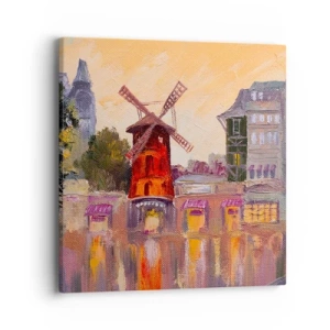 Canvas picture - Icons of Paris - Moulin Rouge - 40x40 cm