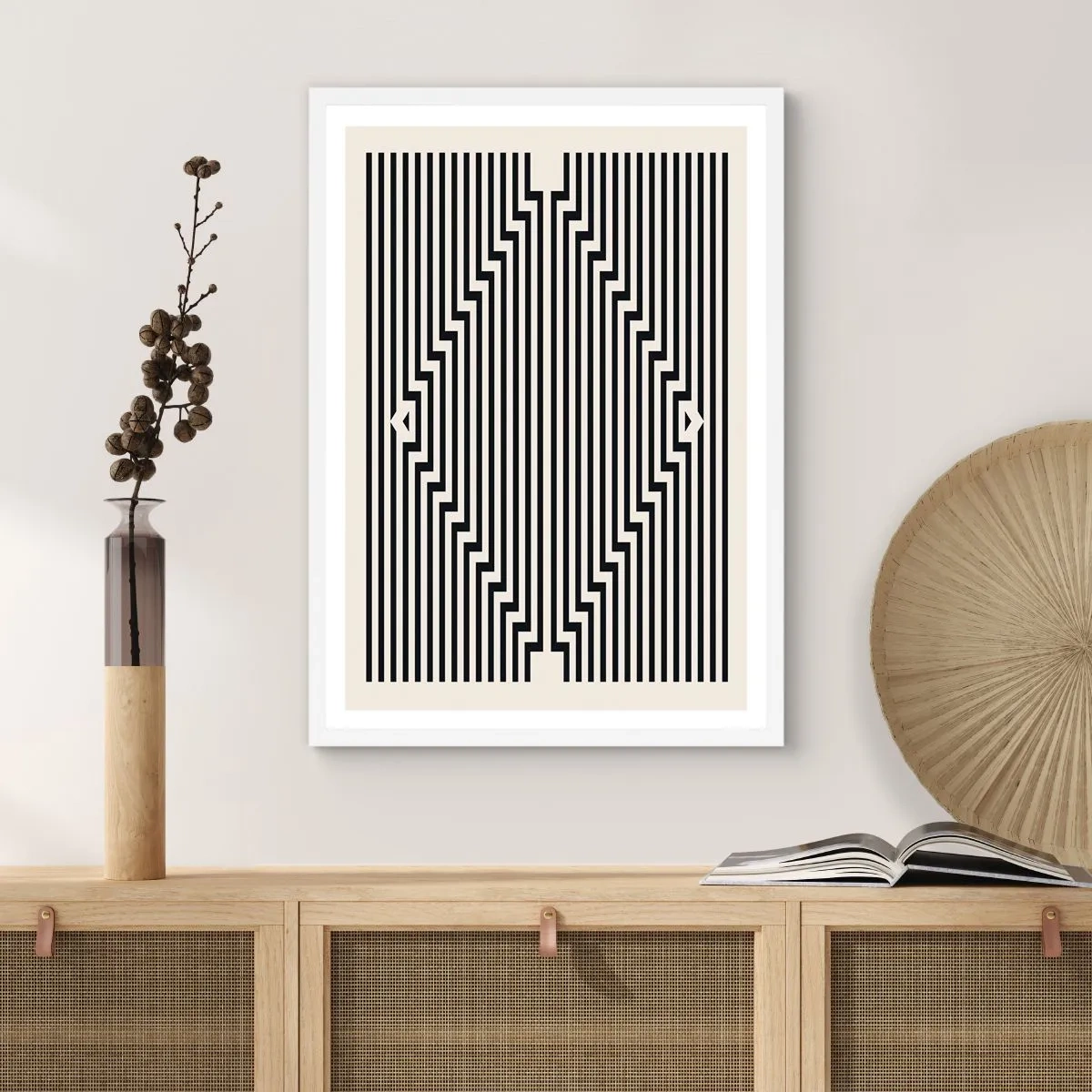 Poster in white frmae - Geometrical Illusion - 30x40 cm
