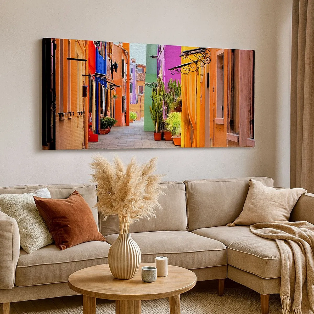 Canvas picture - Rainbow Alley - 100x40 cm