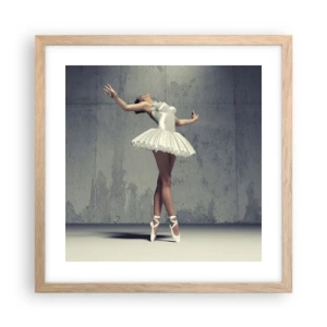 Poster in light oak frame - Light like a Bird - 40x40 cm