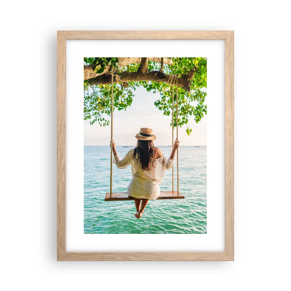 Poster in light oak frame - Life Is Beautiful - 30x40 cm