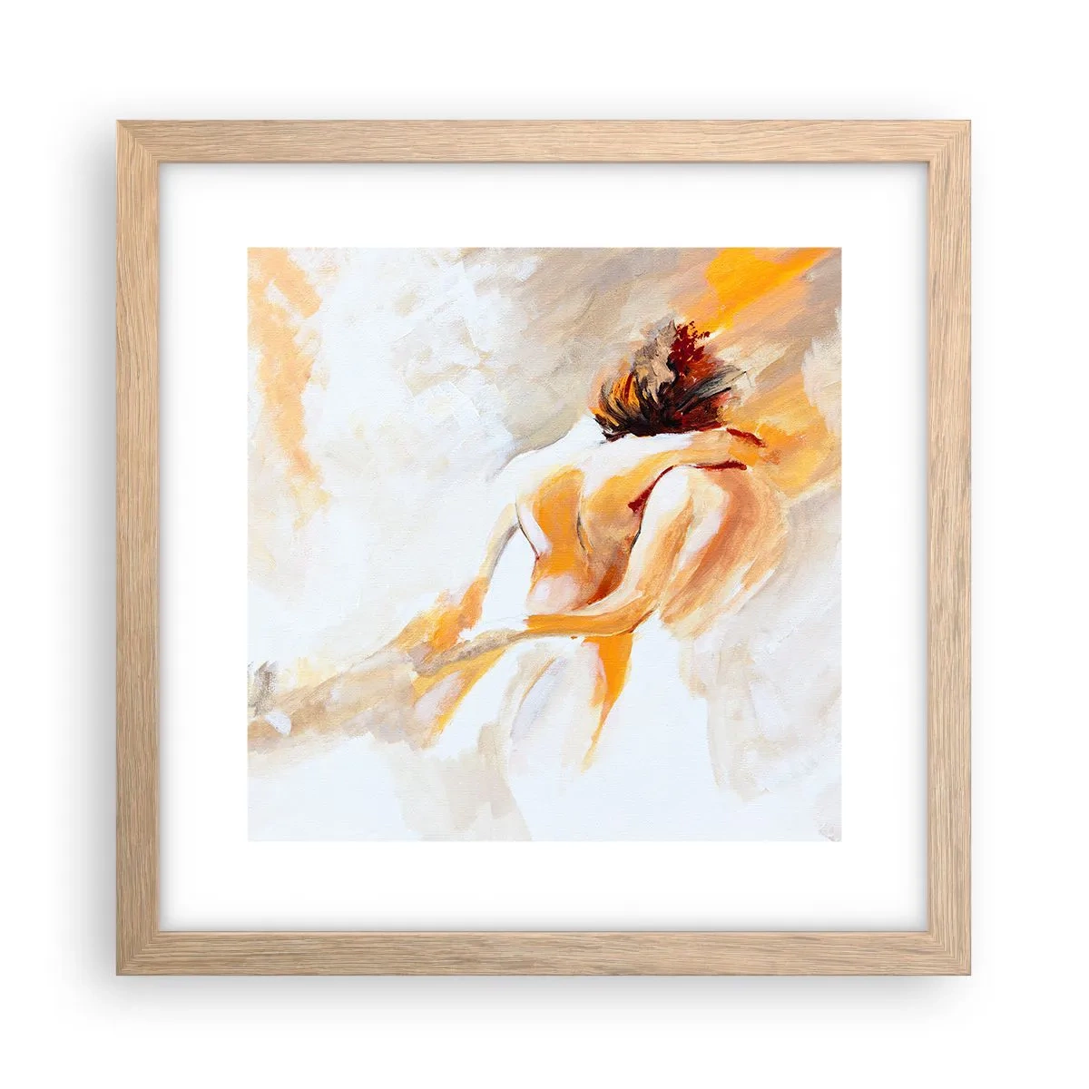 Poster in light oak frame - Heavenly Embrace - 30x30 cm