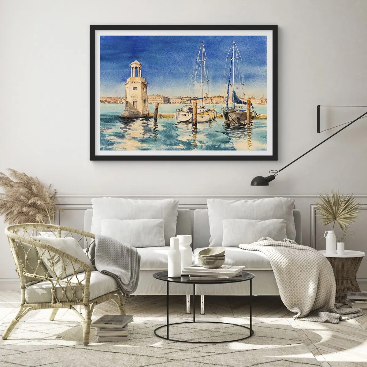 Poster in black frame - Sunny Lagoon - 70x50 cm
