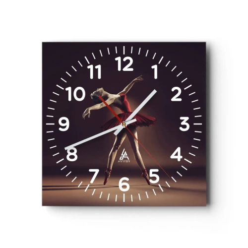 Wall clock - Clock on glass - Prima Ballerina - 30x30 cm