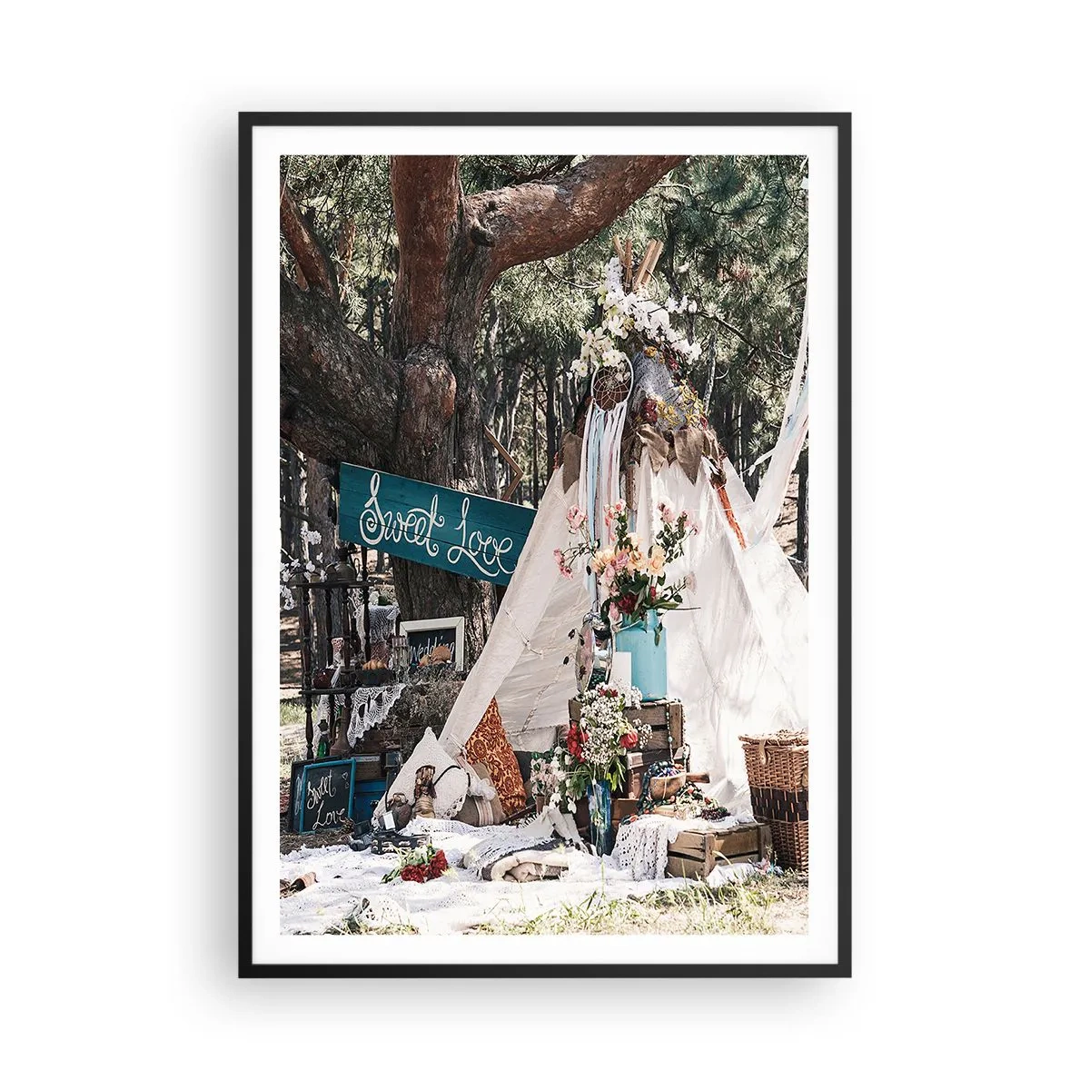 Poster in black frame - Make Love… - 70x100 cm