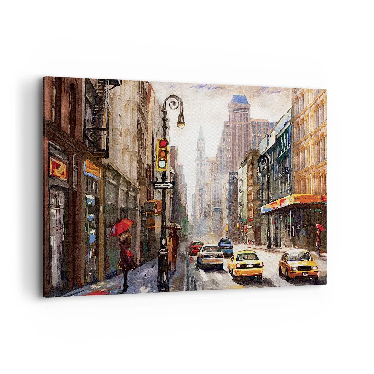 Canvas picture - New York - Colourful in Rain - 120x80 cm