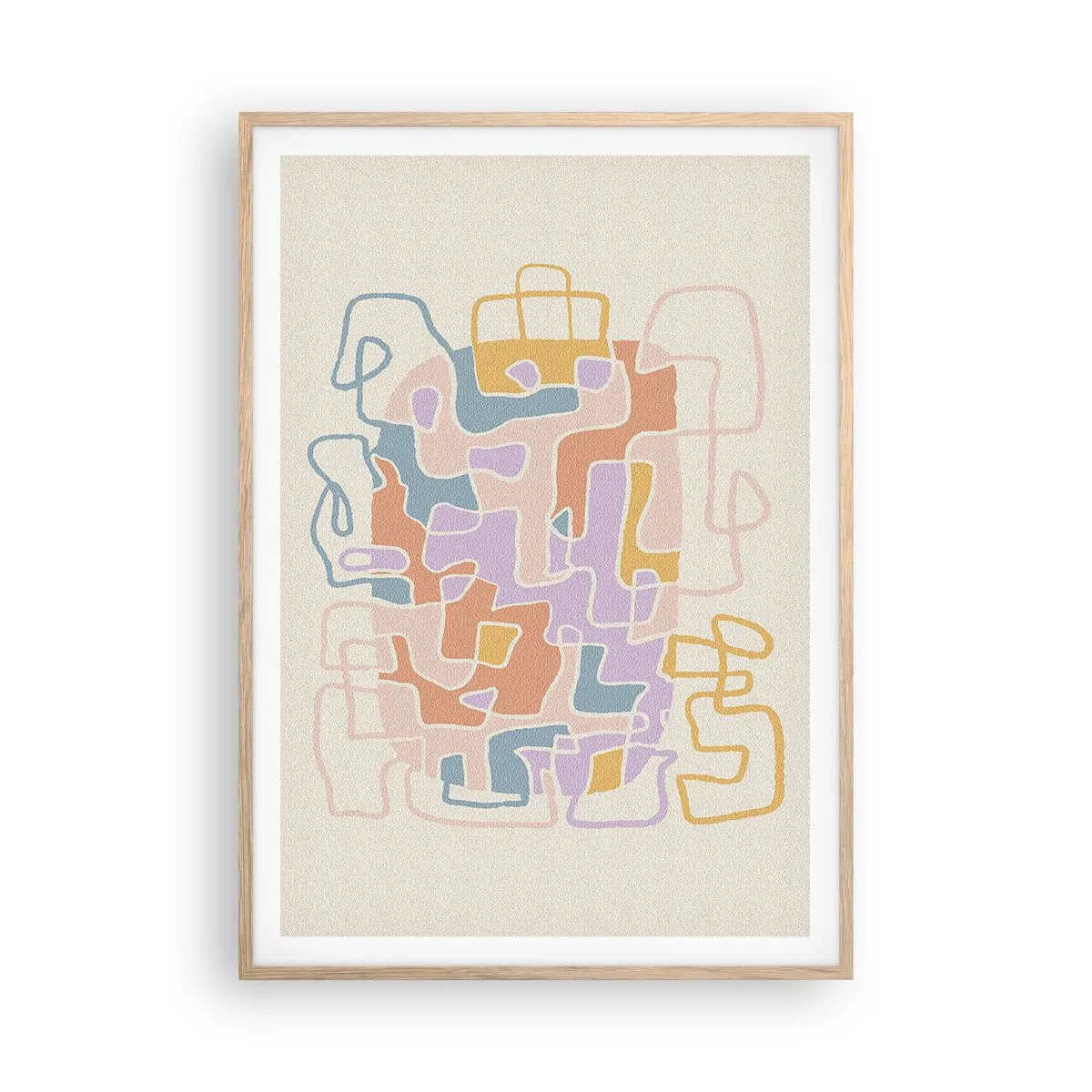 Poster in light oak frame - Maze - Joyful Adventure - 70x100 cm