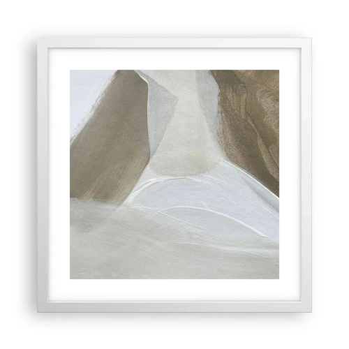 Poster in white frmae - Waves of White - 40x40 cm
