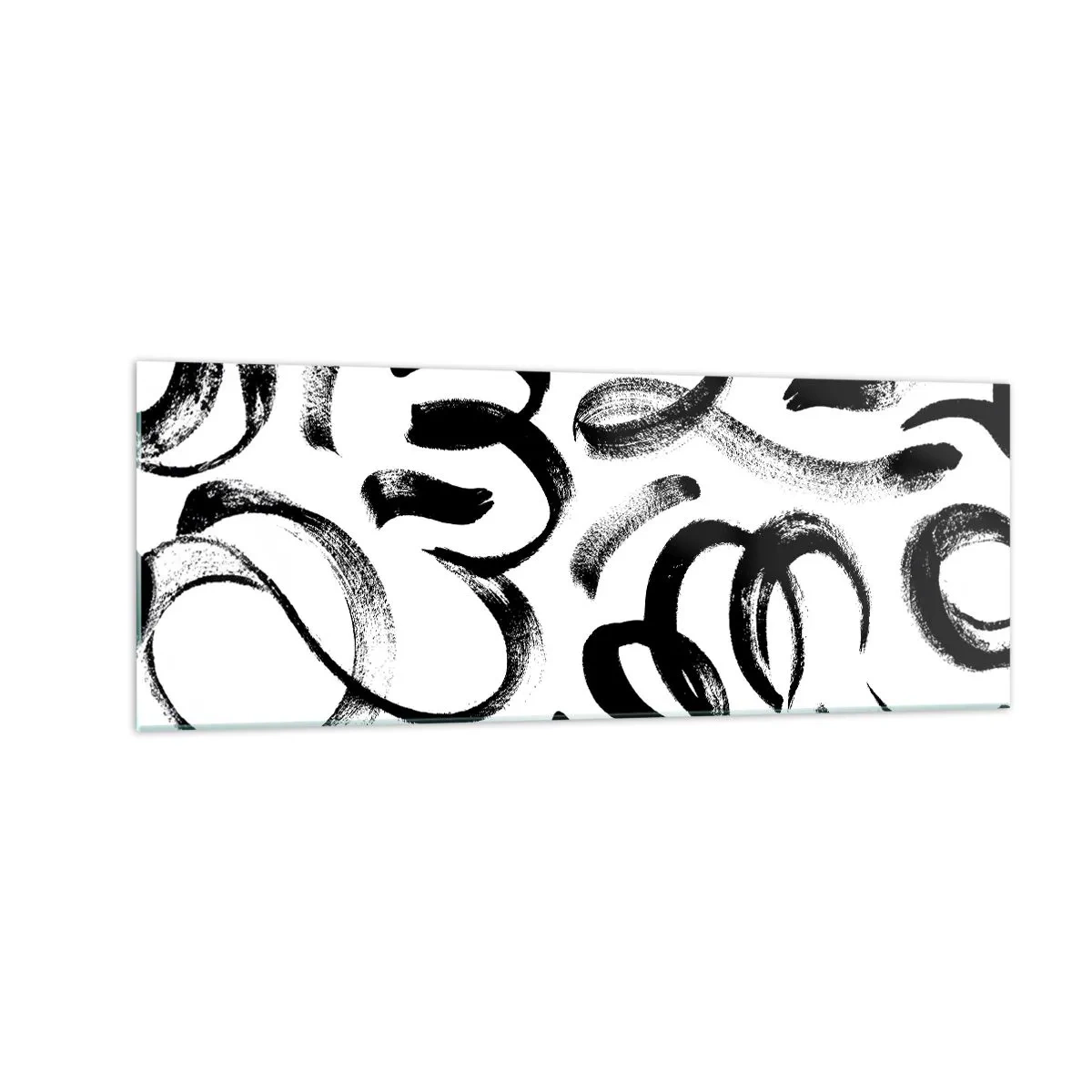 Glass picture - Black on White - 140x50 cm