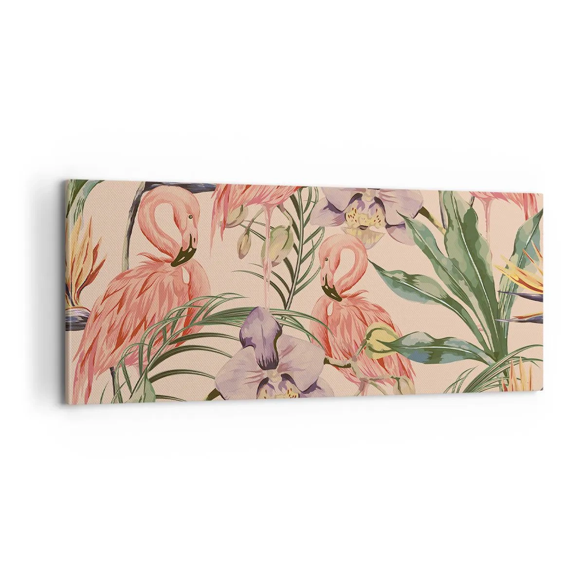 Canvas picture - Pink Ballet among Flowers - 100x40 cm