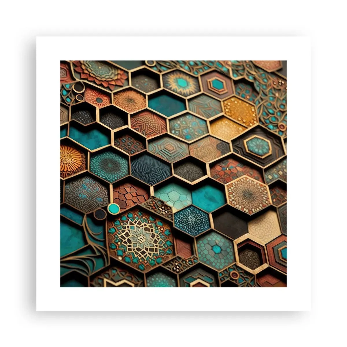 Poster - Arabic Ornaments - Variation - 40x40 cm