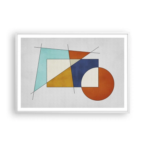 Poster in white frmae - Abstract: Modernist Fun - 100x70 cm