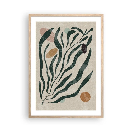 Poster in light oak frame - Among the Green - 50x70 cm